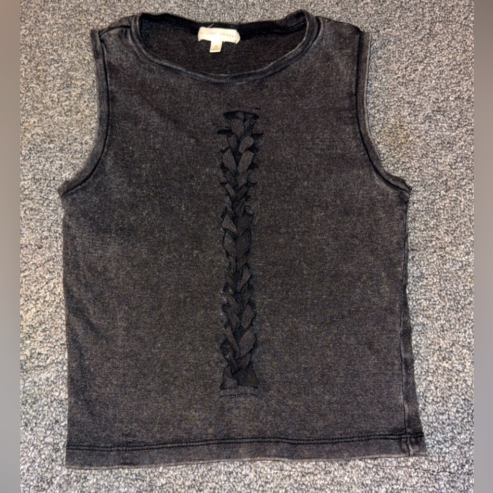 women’s western buckle chest cut out cropped tank top